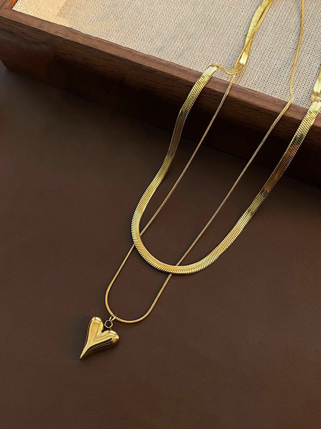 Dual Chain Heart Necklace