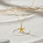 Gold Star Charm Pendant Necklace with Minimal Gold Plated Chain for Women