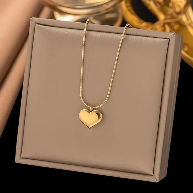Heart Pendant Necklace Gold Heart Pendant Necklace in 18K Gold Plated Stainless Steel – Anti Tarnish Waterproof Jewellery